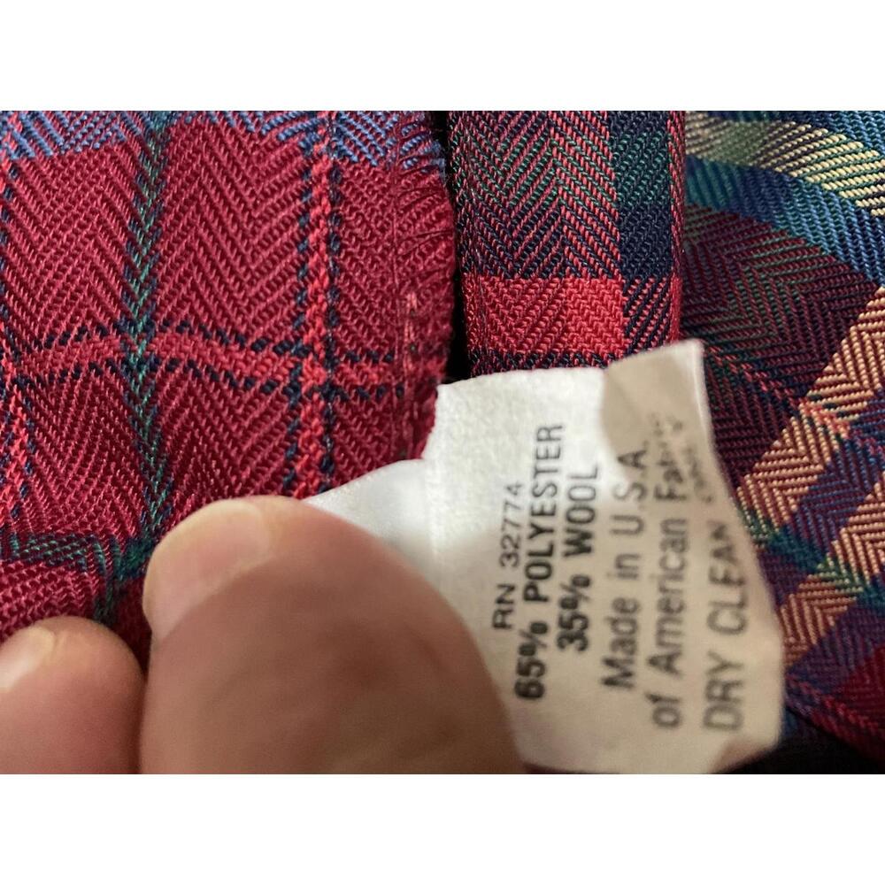 Skyr Wool Blend Red Plaid Pleated Skirt School girl Academia Preppy Size 4 - Picture 8 of 8